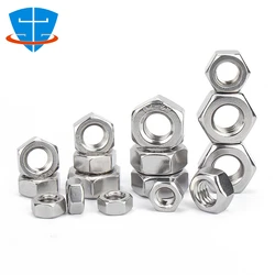 100/1pcs M2 M2.5 M3 M4 M5 M6 M8 M10 M12 M14 M16 M20 M24 M27 M30 M33 304 Stainless Steel Hex Hexagon Nut Screw Bolt Cap Lock Nuts
