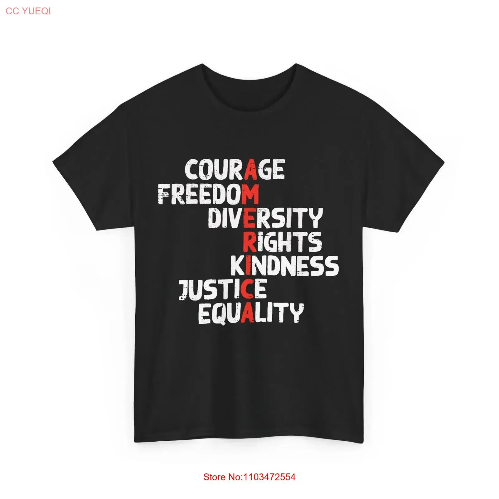 T-shirt unisexe vintage délavé, motif graphique, style décontracté, respirant, doux, légèrement masculin, pour la protestation, l'amérique, le courage, la liberté et les droits