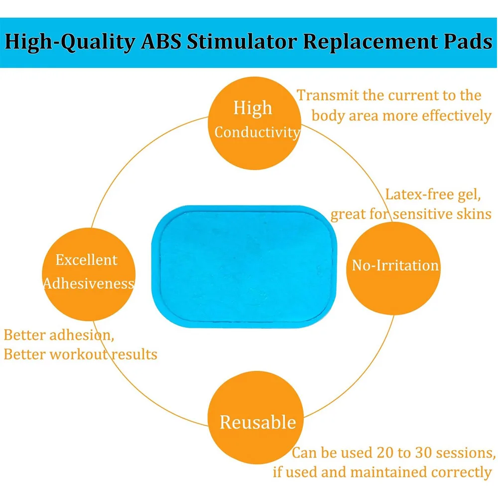 EMS Gel Pads For ABS EMS Trainer Abdominal Gel Stickers Fitness Hydrogel For Abdomen Muscle Stimulator Slimming Massage Machine