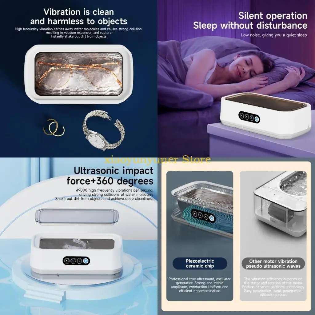 

P9JB Ultrasonic Cleaner для ювелирных очков и наблюдения за лентами 3 режимы очистки 22 унции