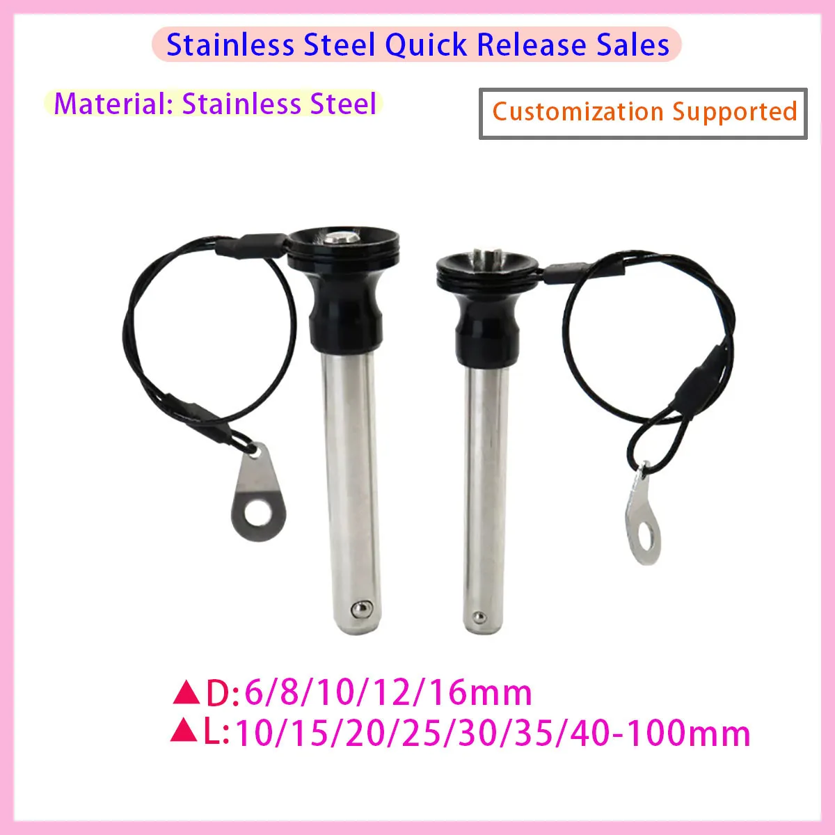MS17987 Stainless Steel Push Type Quick Release Ball Lock Pin Line Array Speaker Latch Pin