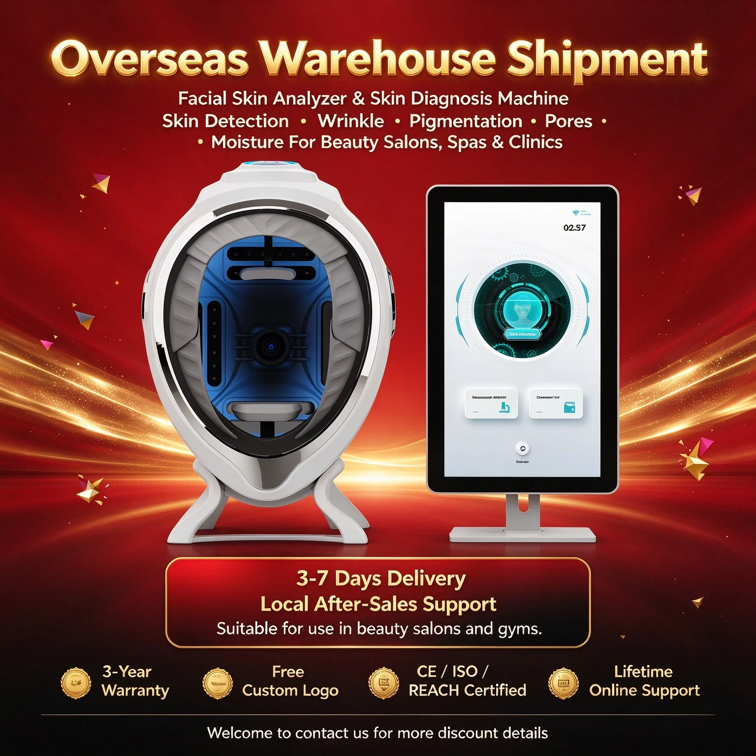 Professional 3D Magic Mirror Skin Analyzer Facial Scanner Dermatoscope Face Detector Skin Diagnosis Machine For Beauty Salon