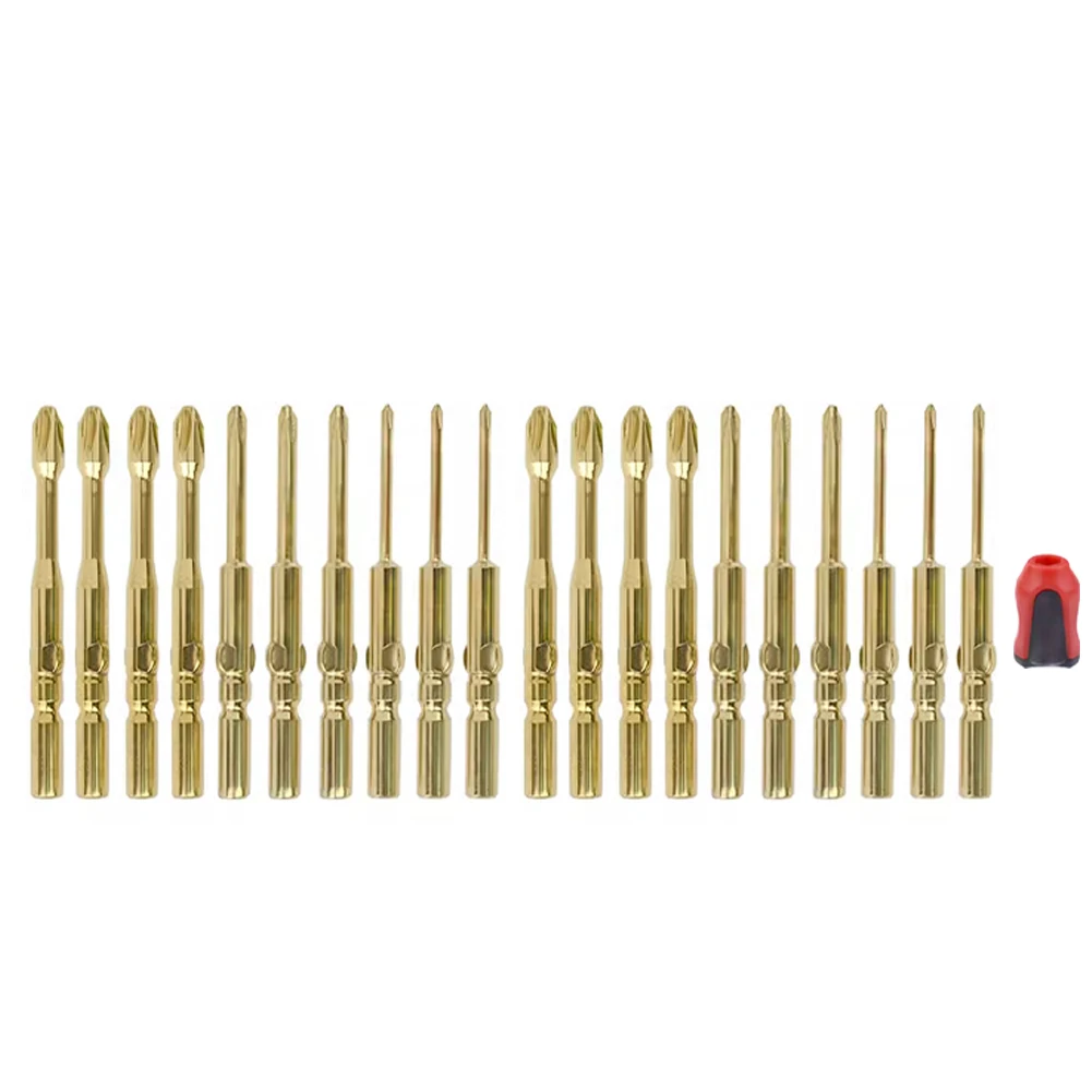 5 mm Schaft-Bits, magnetische Schraubendreher-Bits für die Reparatur zu Hause, 60 mm Länge, legiertes Stahlmaterial, goldfarben, hohe Härte, 60 HRC