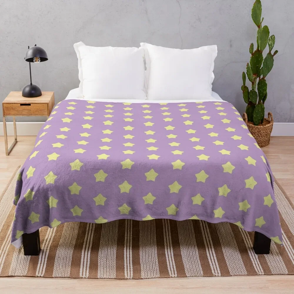 

Yellow Stars on Purple Pop Throw Blanket Loose Sofas Blankets