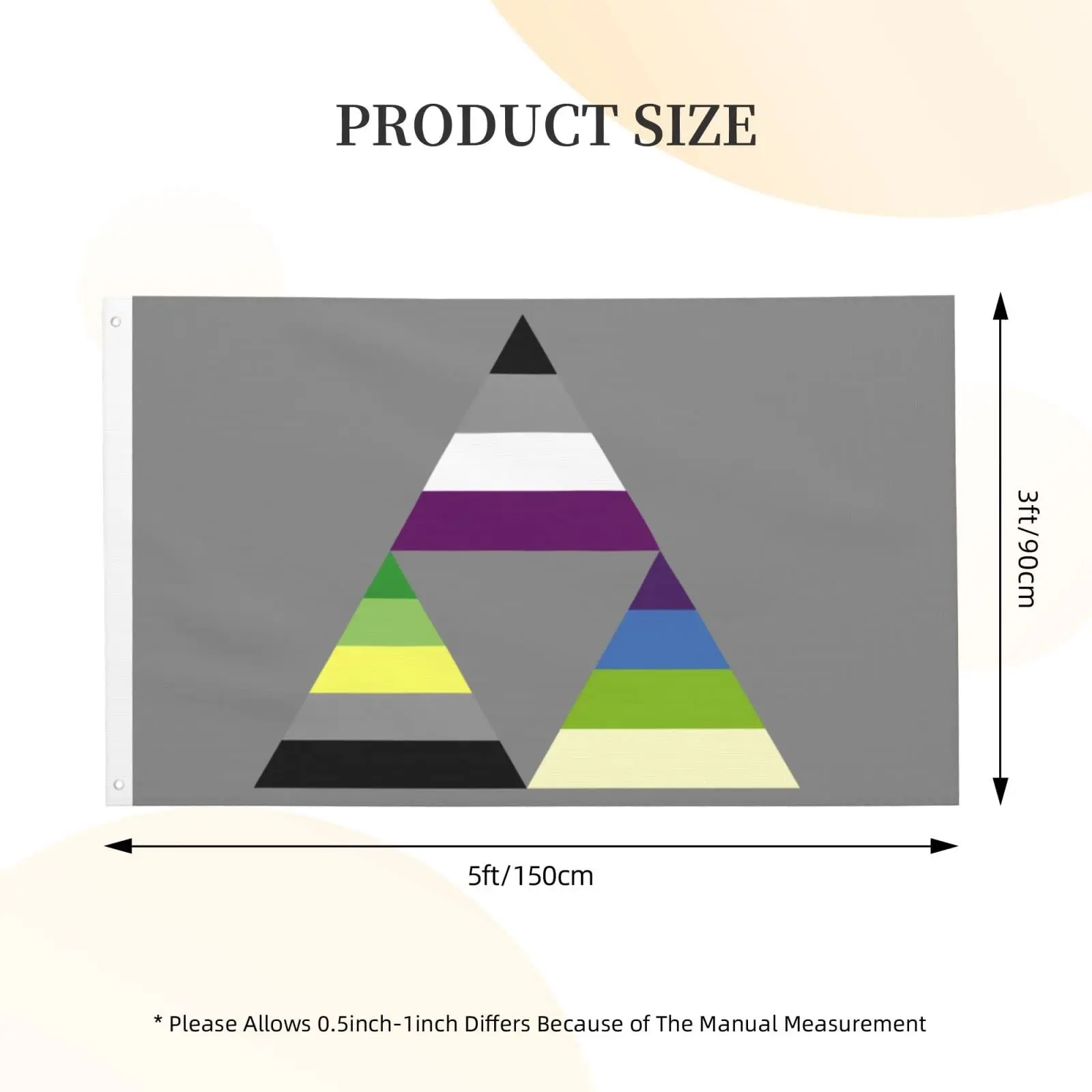 Flagnshow 100% Polyester Asexual Aromantic Aplatonic Triangle Pride Flag