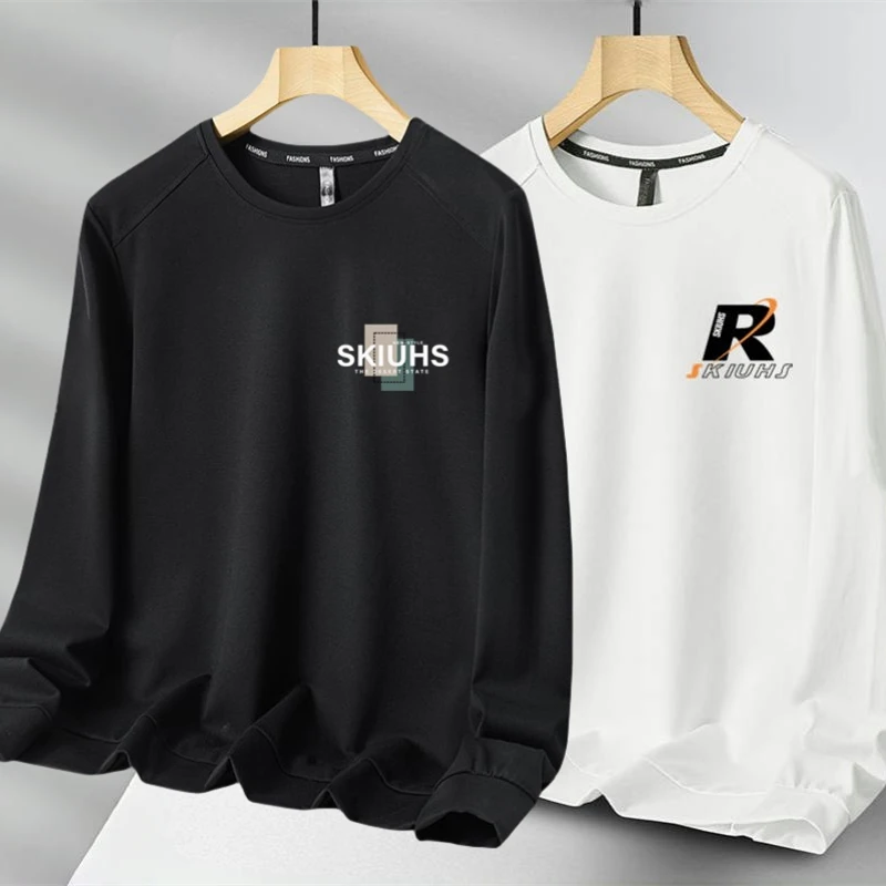 

Повседневный свитшот с круглым вырезом для мужчин в корейском стиле, весенне-осенний, универсальный, молодежный, спортивный, с длинным рукавом