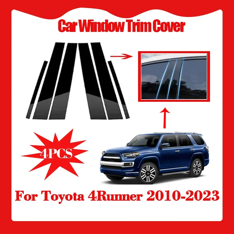 

4 шт., накладка на окно автомобиля для Toyota 4Runner 2010-2023, наклейка на колонку B C, наклейка на дверь с защитой от царапин, аксессуары