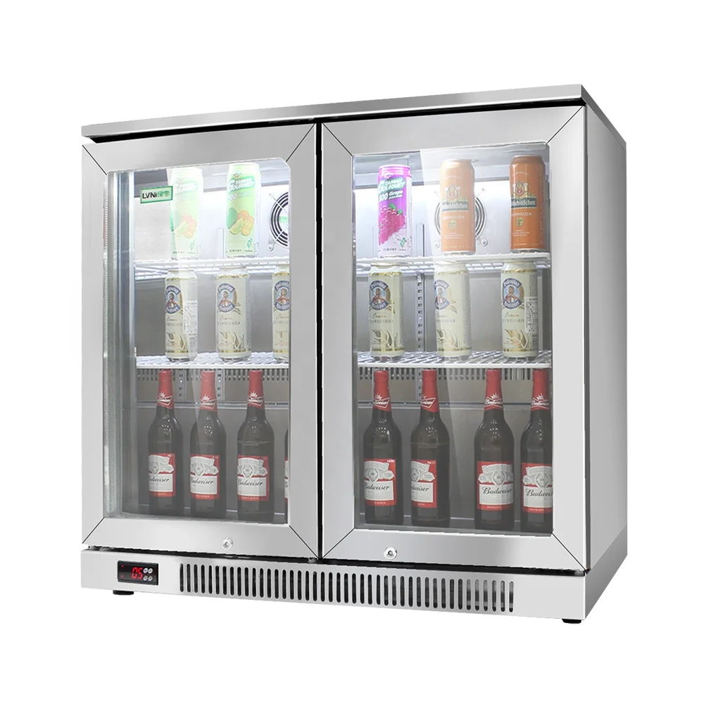 230L Single Temperature Stainless Steel Mini Beverage Cooler Under Counter Bar Beer Refrigerator for Club Restaurant Pro