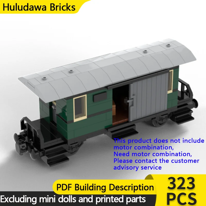 

City Car Model MOC Building Bricks Railway 2-Axle Baggage Car Modular Technology Gifts Holiday Assemble Children Toys Suit