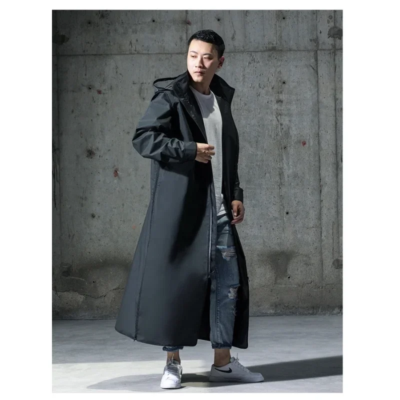 Imagem -01 - Hooded Rain Poncho Impermeável Windbreaker Mulheres Raincoat Homens Black Rain Clothes Covers Eva Rain Jacket Coats Motocicleta Rainwear hooded rain poncho impermeavel windbreaker mulheres raincoat homens black rain clothes covers eva rain jacket coats motocicleta rainwear 01