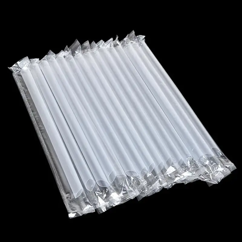 Descartável Grande Calibre Palhas De Plástico, Adequado para Pérola Leite Chá Bebidas, batido, 100 Pcs