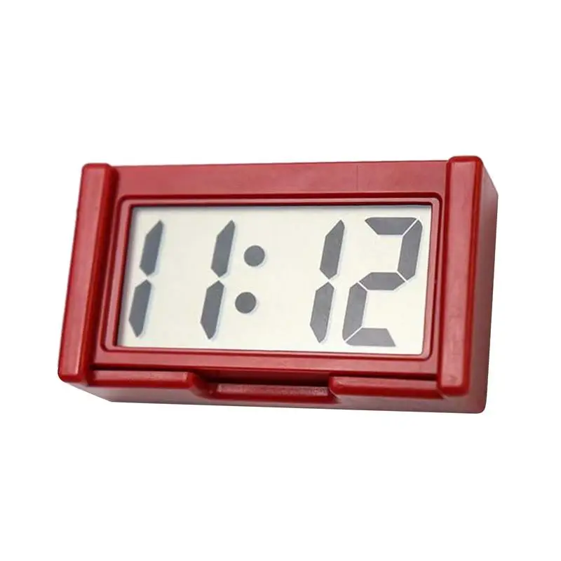 Mini Digital Clock Self Adhesive Electronic Mini Clock Battery Operated Large Screen Car Clock Adhesive Car Accessories