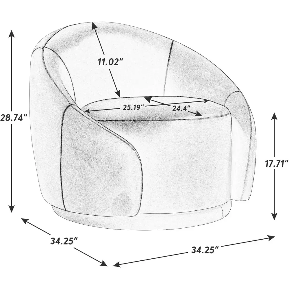 Swivel Barrel Chair Upholstered Modern Accent Armchair 360° Swivel Round Chair for Living Room Bedroom Comfy Seating