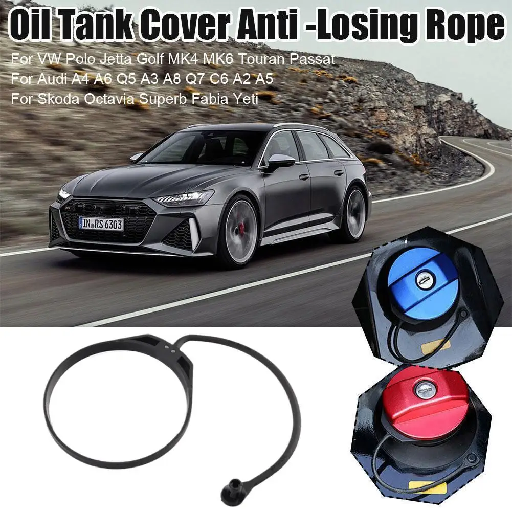 Car Fuel Tank Cover Line Rubber Oil Fuel Cap Cable Fuel Tank Cover Rope Anti-loss Rope for VW Bora Sagitar for Audi Pa N5G4