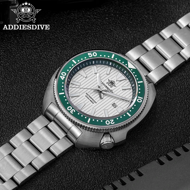 ADDIESDIVE 2026 NEW Men Quartz Watch Sapphire Glass 316L Stainless Steel reloj hombre 20Bar Waterproof Abalone Dive Watch AD2507