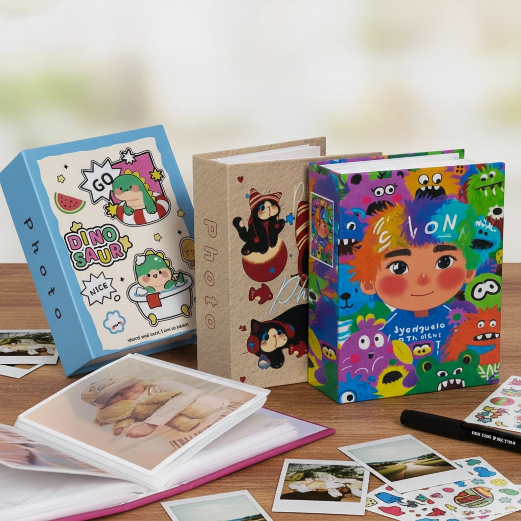 The Cartoon Cover Baby Album Can Hold 100 6-inch Photos. It Is A Family Memory Collection That Records The Baby's Growth