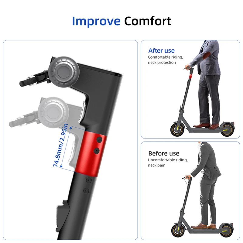 Ulip Scooter aluminiowa przednia słupek przedłużająca belka regulowana zwiększa wysokość dla Ninebot Max G30/G30D/G30LP/G30E akcesoria