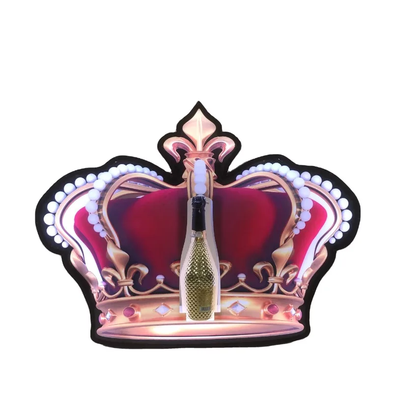 New Arrival Unique Crown-Shaped Nightclub Serving Holder for Bottles High Quality Sticker Design LED