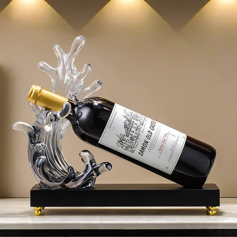 Home Decor Resin Crafts Upscale Light Luxury Style Wine Rack Decoration Home Office Ornament Decoration Accessories Gift Set