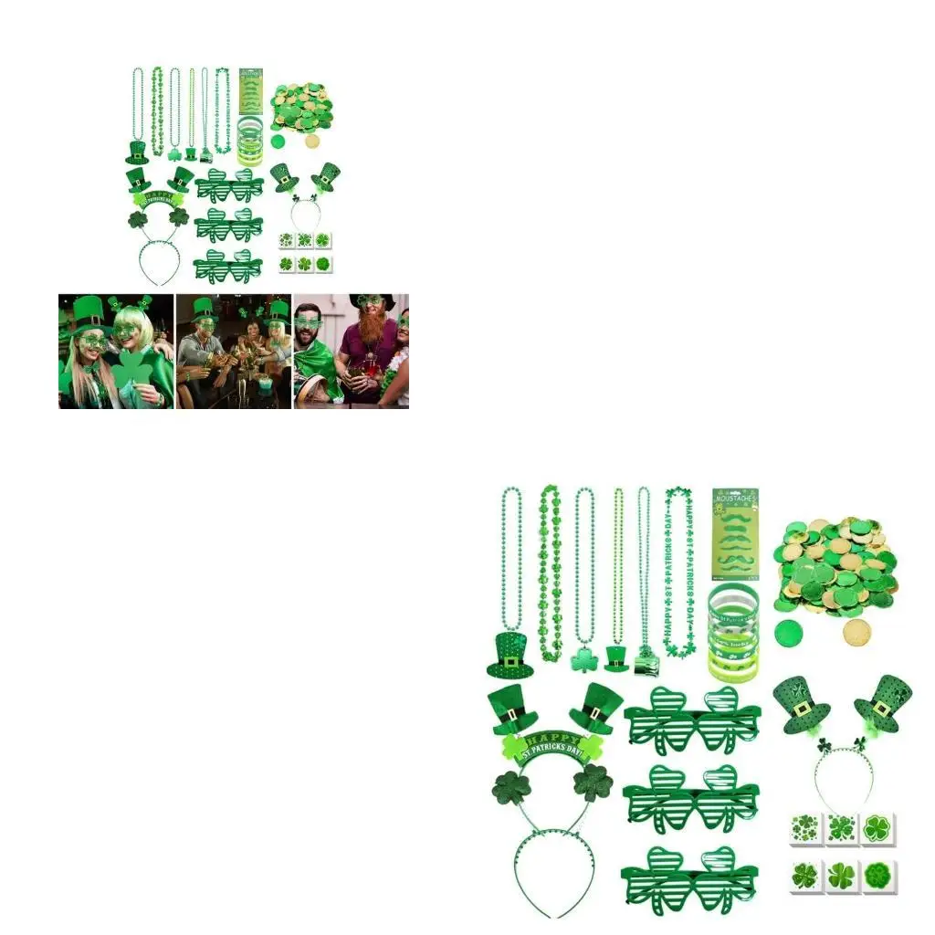 

652f Patricks Day Sticklet Braclet Ожерелье и другие танцевальные принадлежности для вечеринок.