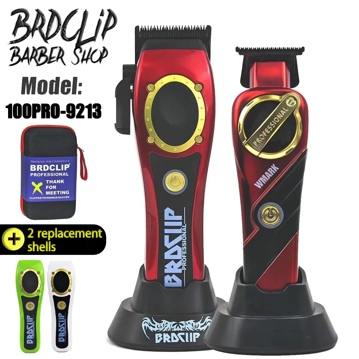 전문가용 BRDCLIP 100PRO WMARK NG-9213 전기 헤어 클리퍼, 이발 트리머 그라데이션, 베이스가있는 남성 이발사, 9000RPM, 8800RPM