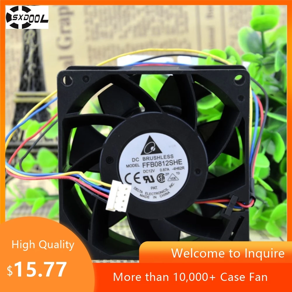 Voor Delta 8038 12 V 0.87A Dual Ball PWM Fan FFB0812SHE voor Hoge Luchtstroom Koeling in Netwerkapparatuur Voedingen