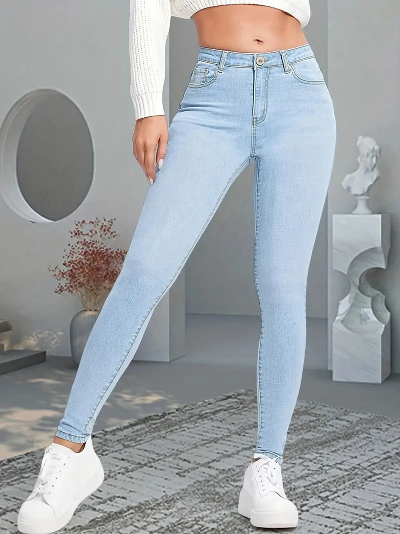 Spring Summer Skinny Jeans Women's Stretch Slim Pencil Jeans Lady Girls Leggings Straight Leg Denim Pants Sexy Long Trousers view 2