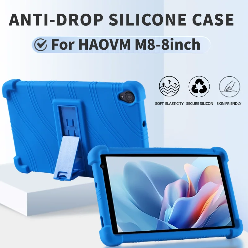 For HAOVM  2024 Tablet M8 8 inch Tablet Kickstand Coat Shockproof Cover Andriod Tablet Case Soft Silicon Protective Shell