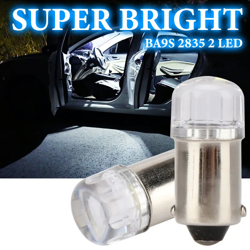 

10PCS BA9S T4W LED Bulbs Car Interior Reading Light Canbus 12V Indicator Wedge Auto Instrument Lamp License Plate Light White