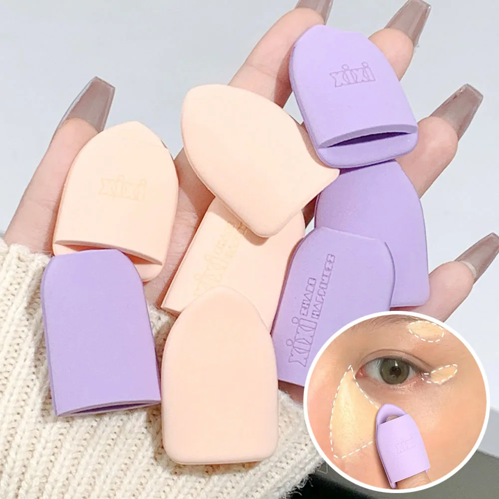 Soft Mini Cushion Powder Puff Sets Finger Cover Water Drop Sponge Dry Wet Concealer Foundation Makeup Sponge Accessories Tools