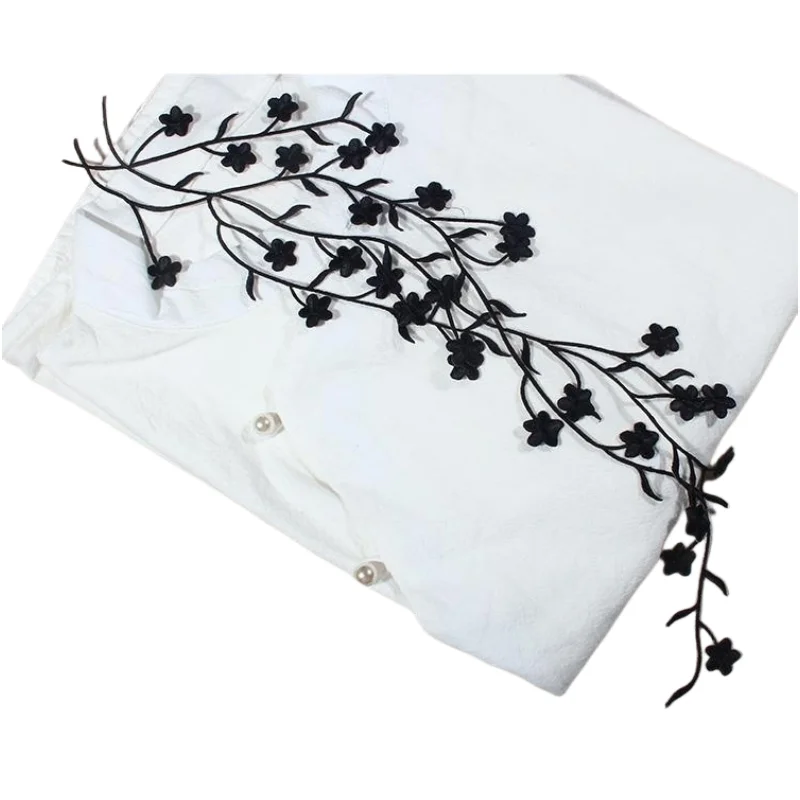1 Stück Spitze Patch DIY Gold Silber Pflaumen blüte Stickerei Blumen applikation Stoff Aufkleber Kleidung Hochzeits dekoration ironisch – Detail 23