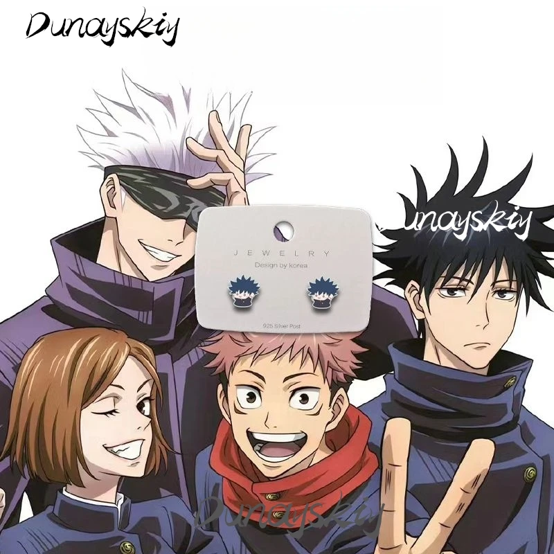 Yuji Itadori Megumi Fushiguro Nobara Kugisaki Satoru Gojo Cosplay Costume Set Stud Earrings Anime Mangga Costumized Items