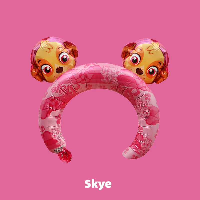 Paw Patrol Cartoon Kroon Opgeblazen Hoofdband Folie Ballon Chase Marshall Skye Ballon Kinderspeelgoed Verjaardagsfeestje Decoraties