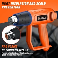 Heat Gun 60-600℃  2000W  Dual Temperature Settings Double Heating Wire Efficient have 4Nozzles Multi functional Can melting snow