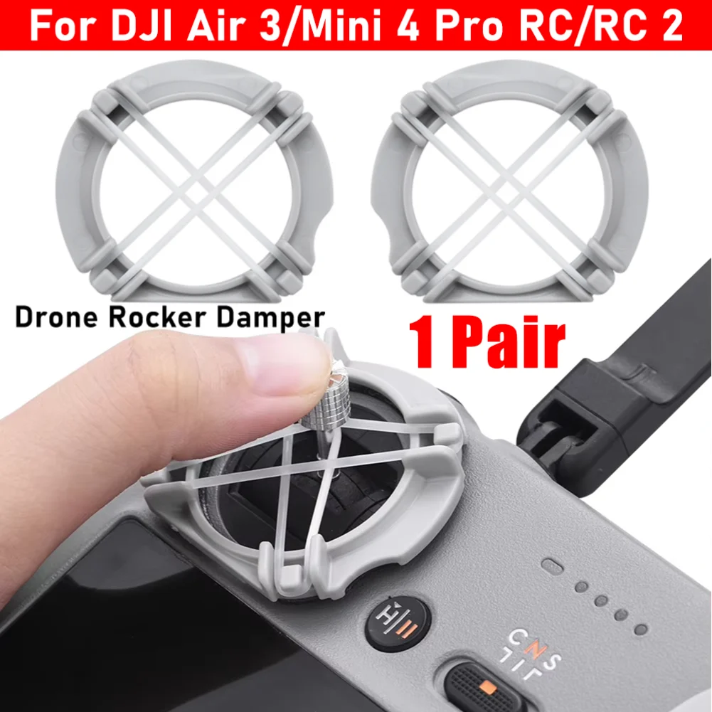 1 Pair Drone Rocker Damper Control Speed Joystick Yaw Rubber Rope Joystick Fixed Bracket Mount for DJI Air 3 /Mini 4 Pro RC/RC 2