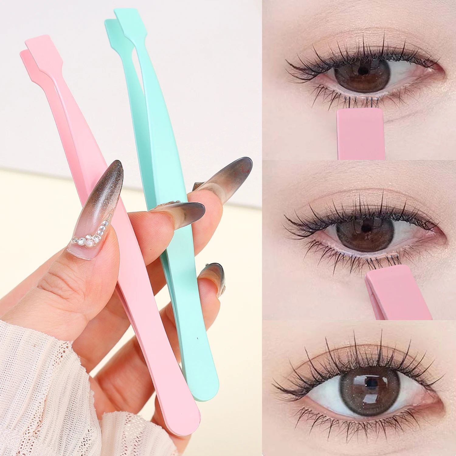 4 stks Professionele Ogen Pincet Hoge precisie Draagbare Lagere Wimper Speciale Pincet DIY Wimpers Applicator Makeup Tools