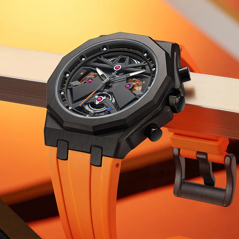 ساعة كوارتز جديدة للرجال ماركة فاخرة ساعة رجالي حزام سيليكون مضيئة مقاوم للماء reloj hombre ساعة رياضية للأعمال رجالي