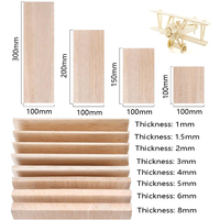 5pcs/Pack 1-8mm Thicks Lightweight Wooden Plank Craft Board Model Building Carving Handicraft Wood Accessories