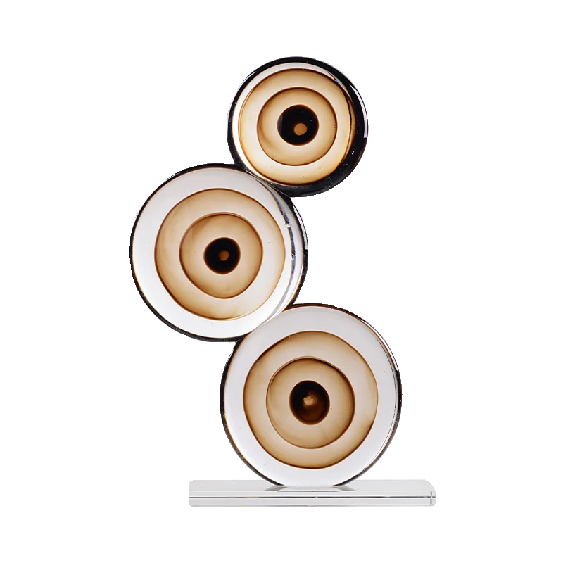 

Glazed annual ring abstract ornament, light luxury high-end living room, model house villa entrance decorative wine cabine