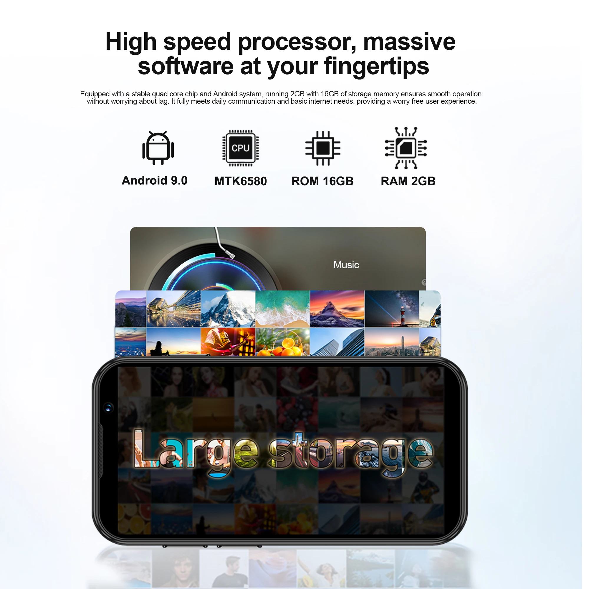 SERVO 17SE mini Smartphone Android 9.0 2GB RAM 16GB Storage Dual SIM Standby 3.0 Inch Display WiFi GPS 3G Network Mobile Phones