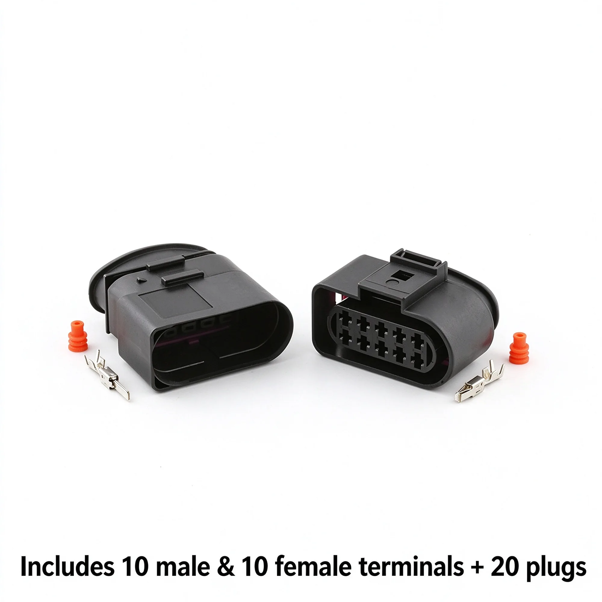 10 Pin 1J0973835 1J0973735 Temp Sensor Plug, Waterproof Deflation Valve Connector, Halogen Headlight Socket For Jetta Mk4 Passat