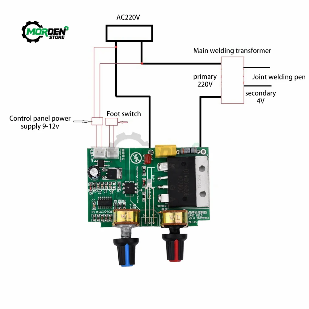 41A/100A Digital Spot Welding Machine Time & Current Control Display Spot Welder Controller Board