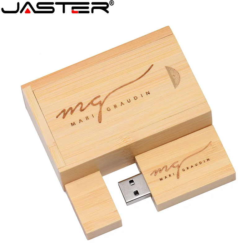 JASTER 30szt/lot Pendrive Usb 2.0 Drewniany / Bambusowy pendrive 4GB 8GB16GB 32GB 64GB 128GB Darmowe logo do fotografii Prezent ślubny