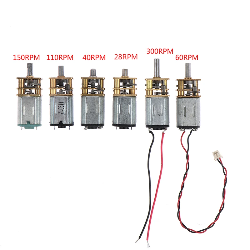 Micro Mini N20 Gear Motor DC 3V -6V 5V 28RPM 60RPM 110RPM 300RPM Slow Speed Full Metal Gearbox Reducer Electric Motor DIY Toy