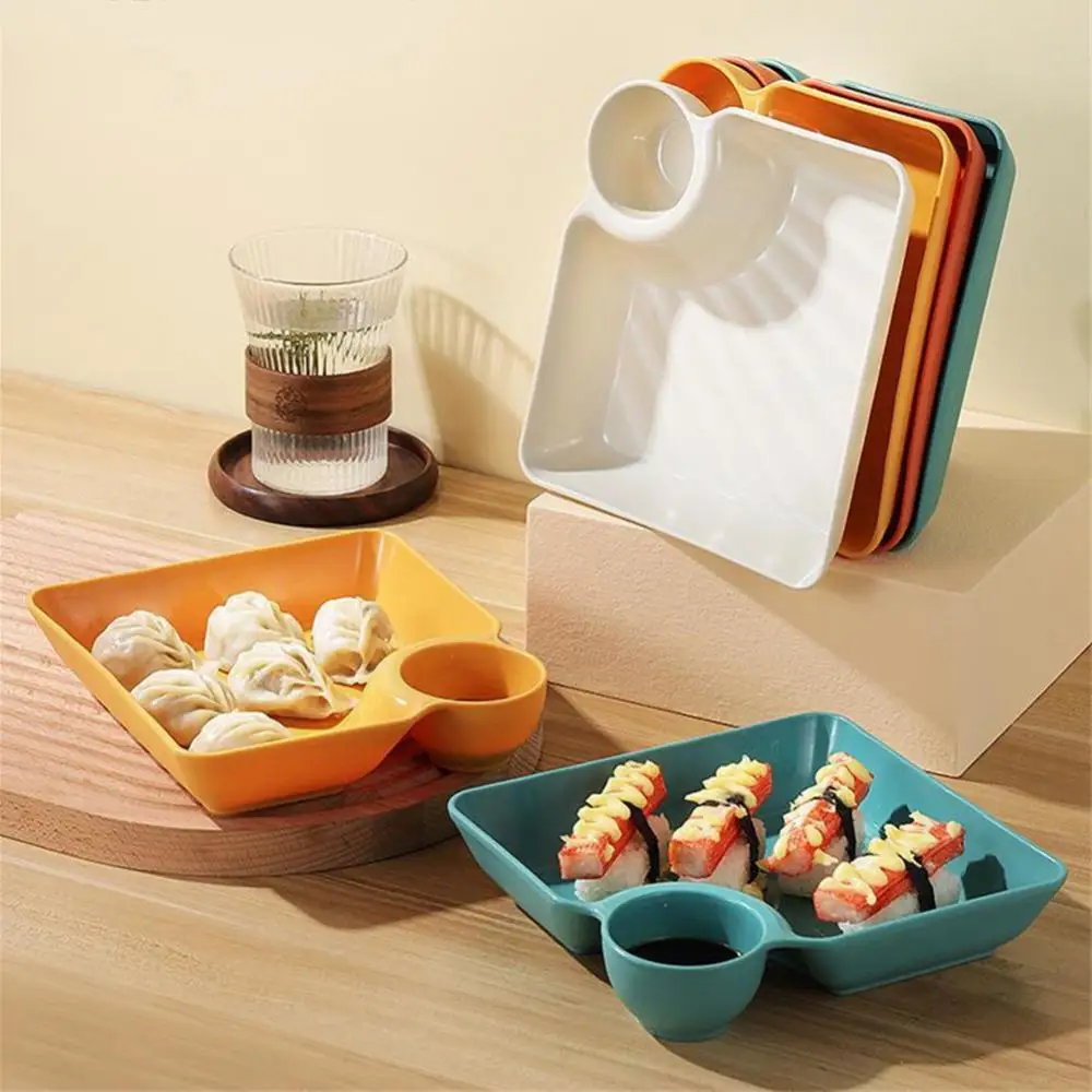 Sushi Dish Creative Large Dumpling Japanese Tableware Household Square Kitchen Accessories Sauce Dish Separated Tray Tableware