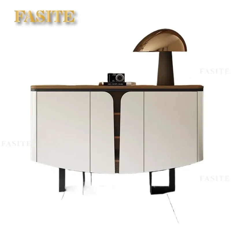 For Italian Light Luxury Dining Side Cabinet Multi Layer Wall Mounted Storage with Adjustable Shelves for Living Room Home