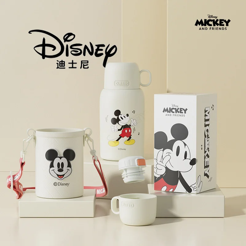 Disney Cartoon Mickey Mouse Thermos Cup Losto Keep Cold And Heat Water Bottle Leak-proof Stainless Steel Coffee Mug Kids Gift