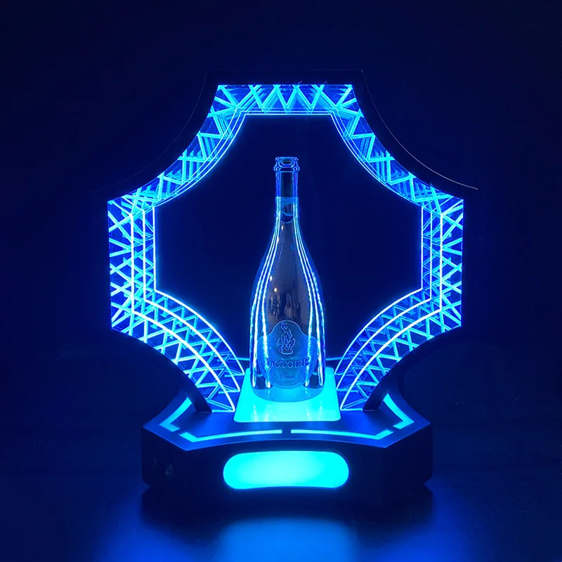 Ice blue light polygon bar night club KTV creative wine artifact XO champagne seat wine rack props vinhos acessórios