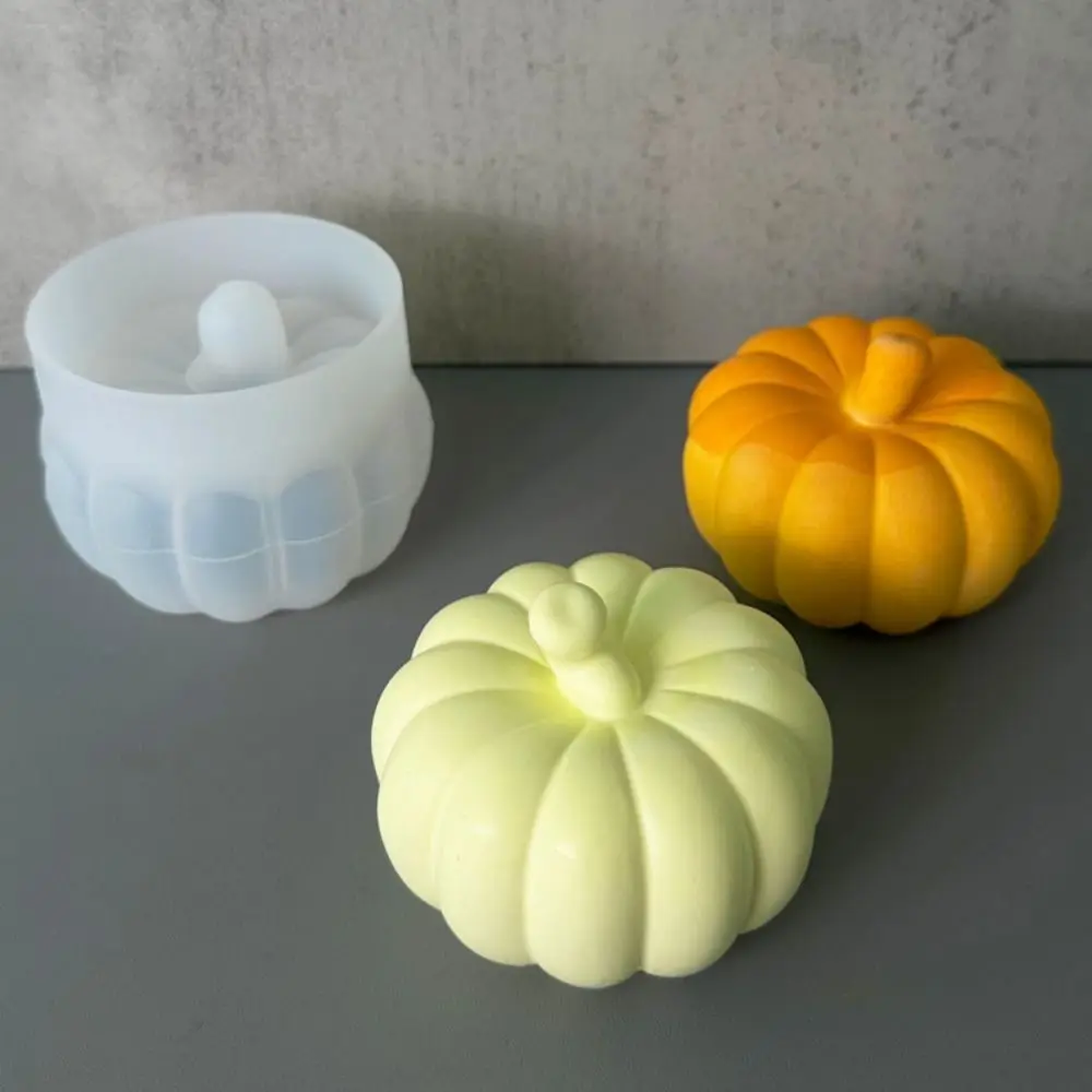 DIY Silicone Pumpkin Candle Mold Smooth white Pumpkin Mould 3D Pumpkin Soap Mold Candle Making