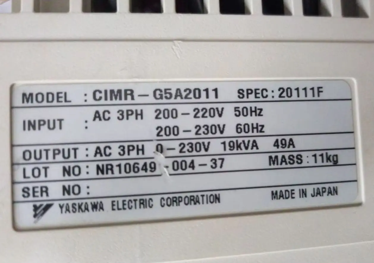 Converter CIMR-G5A2011 Used，CIMR G5A2011，Fast shipping